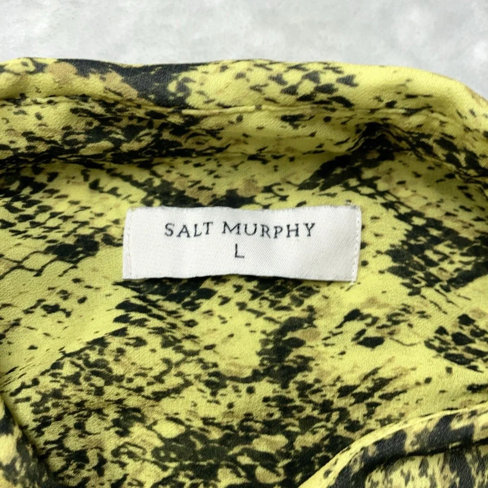 Salt Murphy Snake Print Sheer Long Sleeve Shirt Men Large Lightweight Designer